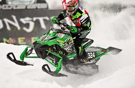 Kyle Pallin, Factory Arctic Cat snocrosser, took a win in Semi Pro Kyle Pallin, Factory Arctic Cat snocrosser, took a win in Semi Pro