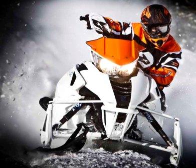 Stylish rider on an even more stylish sled. Stylish rider on an even more stylish sled.