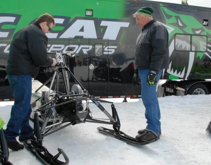 Al (right) explaining to Dan Skallet the finer points of the new ProCross chassis Al (right) explaining to Dan Skallet the finer points of the new ProCross chassis