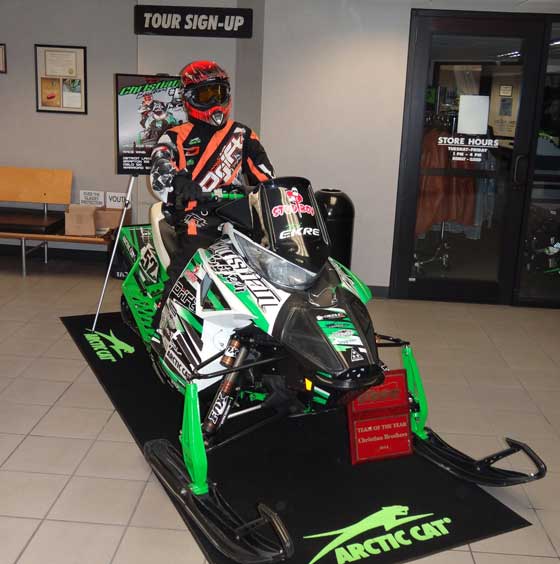 Christian Bros. Racing display at Arctic Cat Christian Bros. Racing display at Arctic Cat