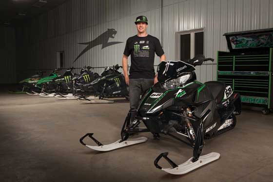 Tucker Hibbert and the Arctic Cat F800 Race Replica Tucker Hibbert and Arctic Cat Announcement at Hay Days 2013