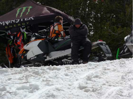 Testing a prototype 2013 Arctic Cat Sno Pro Race Sled