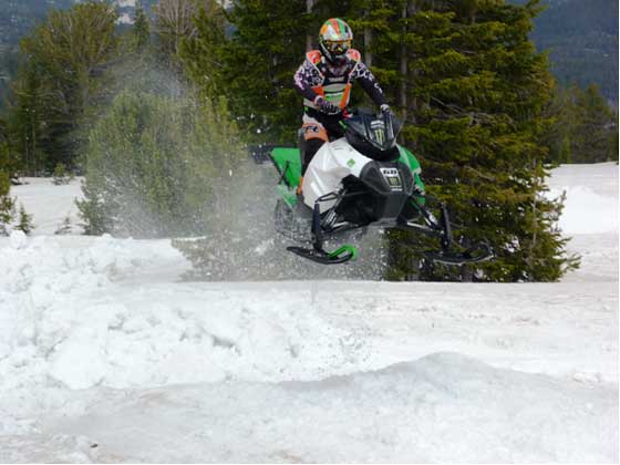 Testing a prototype 2013 Arctic Cat Sno Pro Race Sled