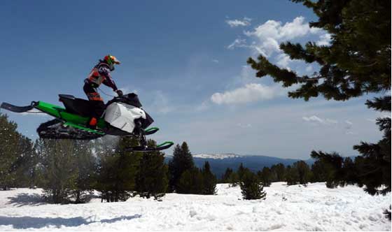 Testing a prototype 2013 Arctic Cat Sno Pro Race Sled