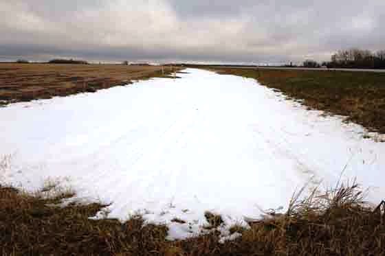 Snow in the ditch of Hwy 32