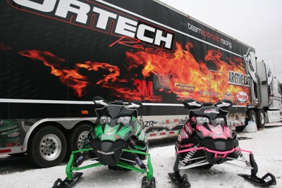 The Sportech race hauler and race sleds