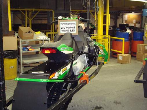 Tucker Hibbert's production race sled for 2010 Tucker Hibbert's production race sled for 2010