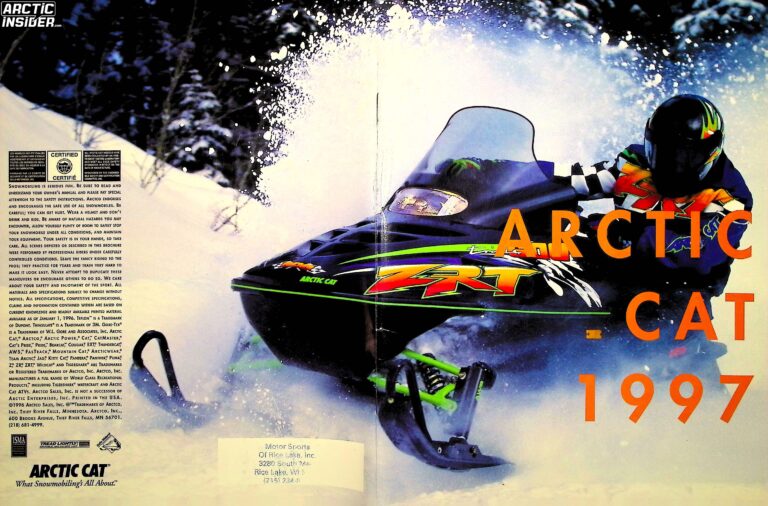 1997 ARCTIC CAT SNOWMOBILES BROCHURE FRONT AND BACK COVER
