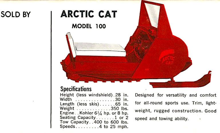 1965 ARCTIC CAT MODEL 100 BROCHURE