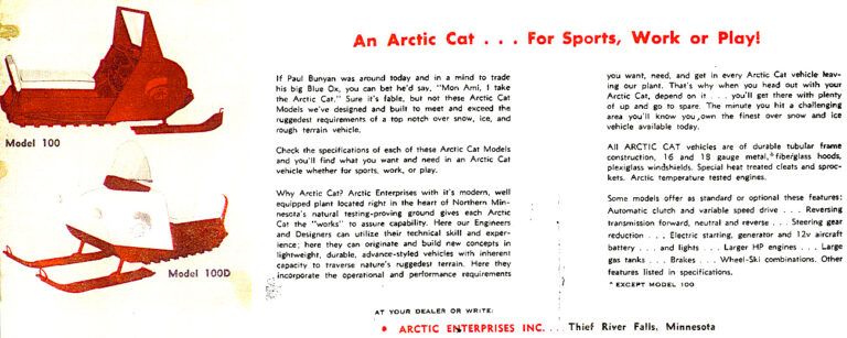1965 ARCTIC CAT BROCHURE