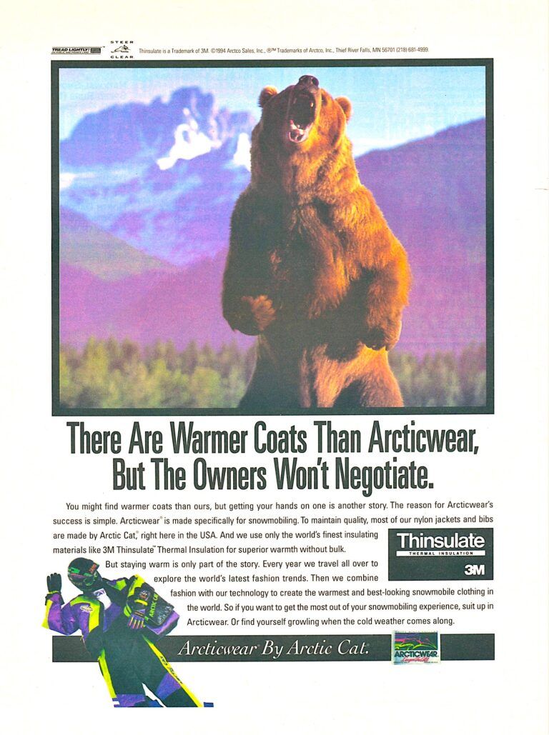 1995 ARCTIC CAT ARCTICWEAR AD