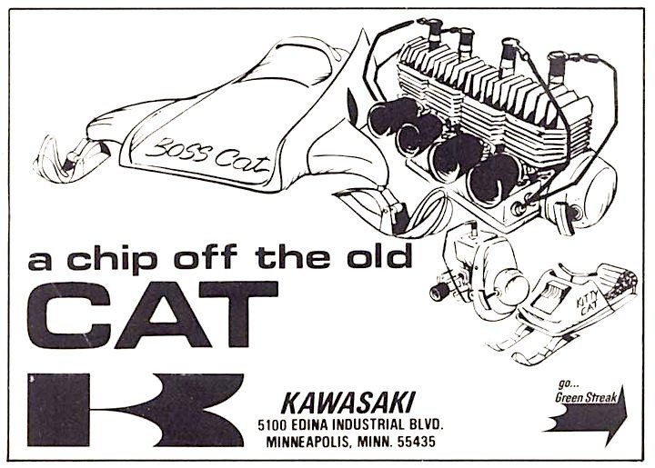 1971 ARCTIC CAT KAWASAKI ENGINE AD