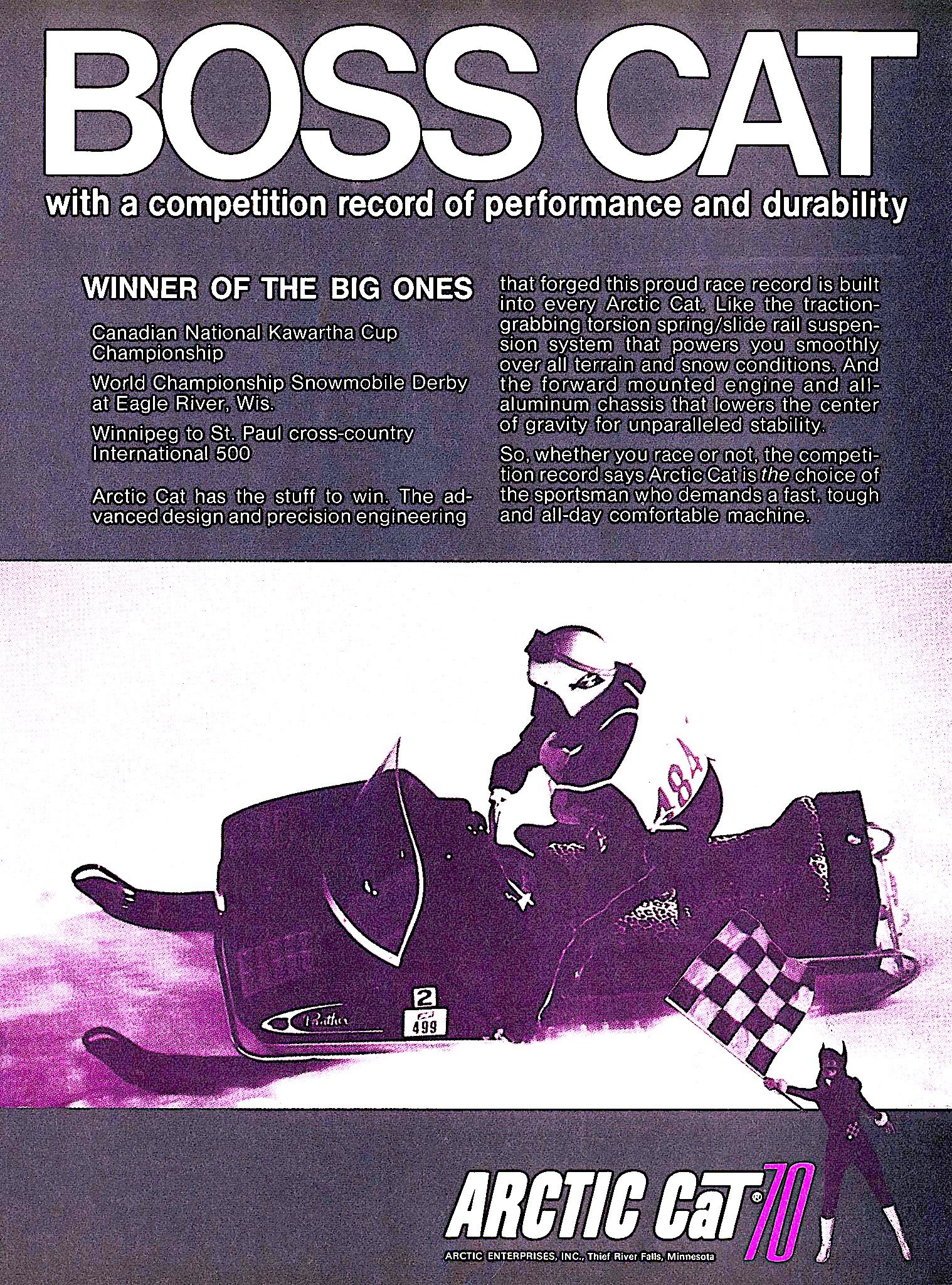 1970 ARCTIC CAT BOSS CAT AD ArcticInsider