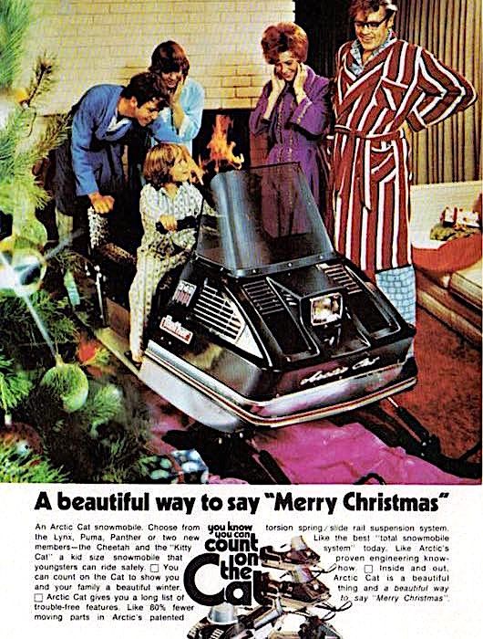 1972 A BEAUTIFUL WAY TO SAY MERRY CHRISTMAS ARCTIC CAT AD