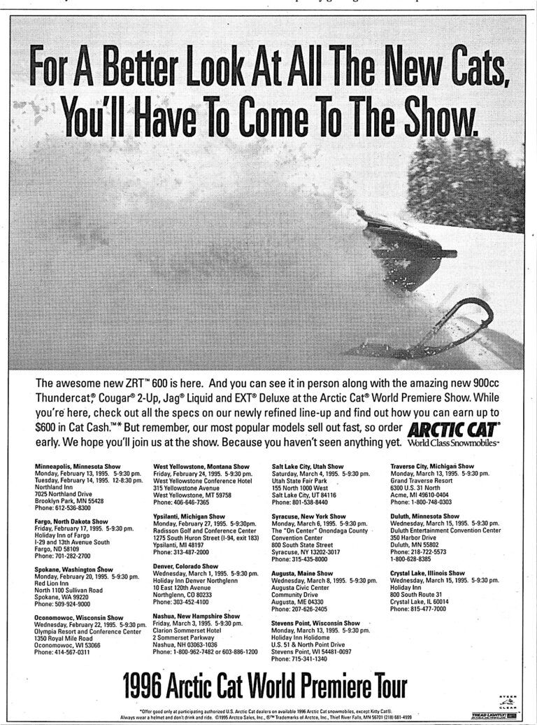 1995 ARCTIC CAT PREMIER TOUR AD