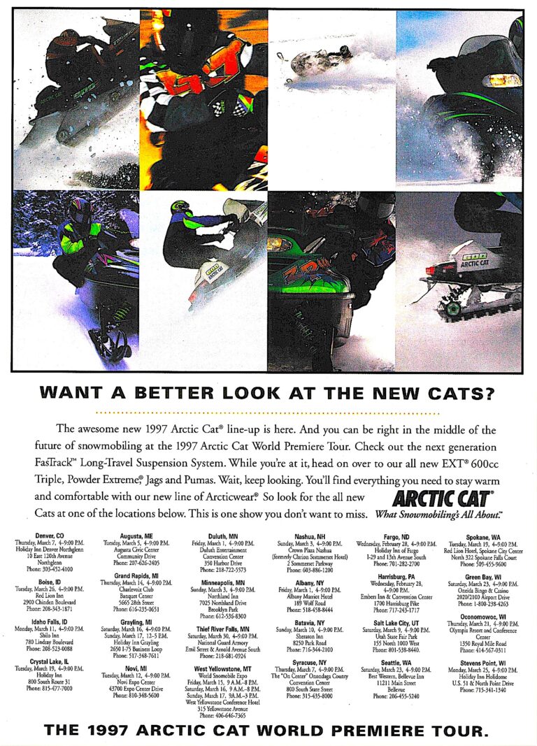1997 ARCTIC CAT WORLD PREMIER TOUR AD