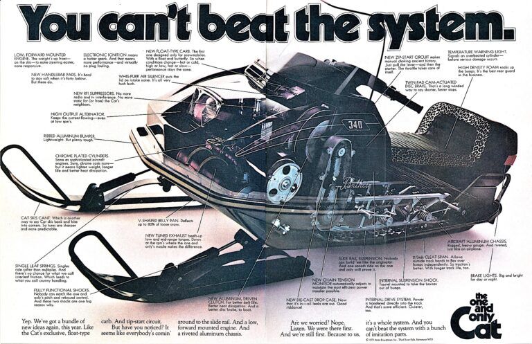 1974 ARCTIC CAT YOU CAN’T BEAT THE SYSTEM AD