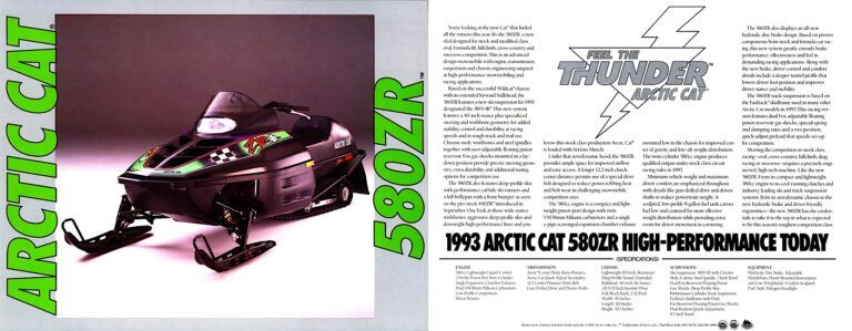 1993 ARCTIC CAT ZR580 BROCHURE