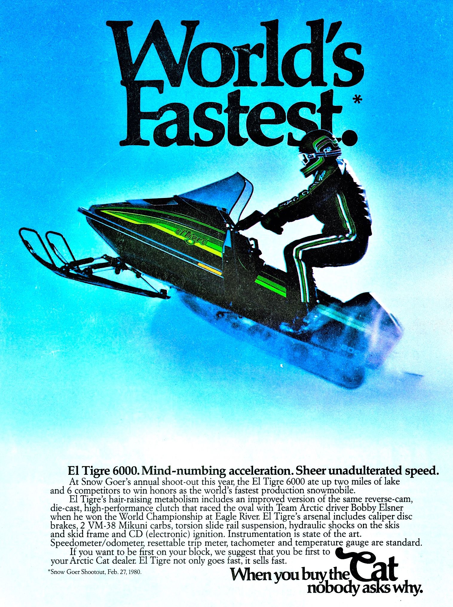 1981 ARCTIC CAT ELTIGRE 6000 WORLDS FASTEST AD - ArcticInsider