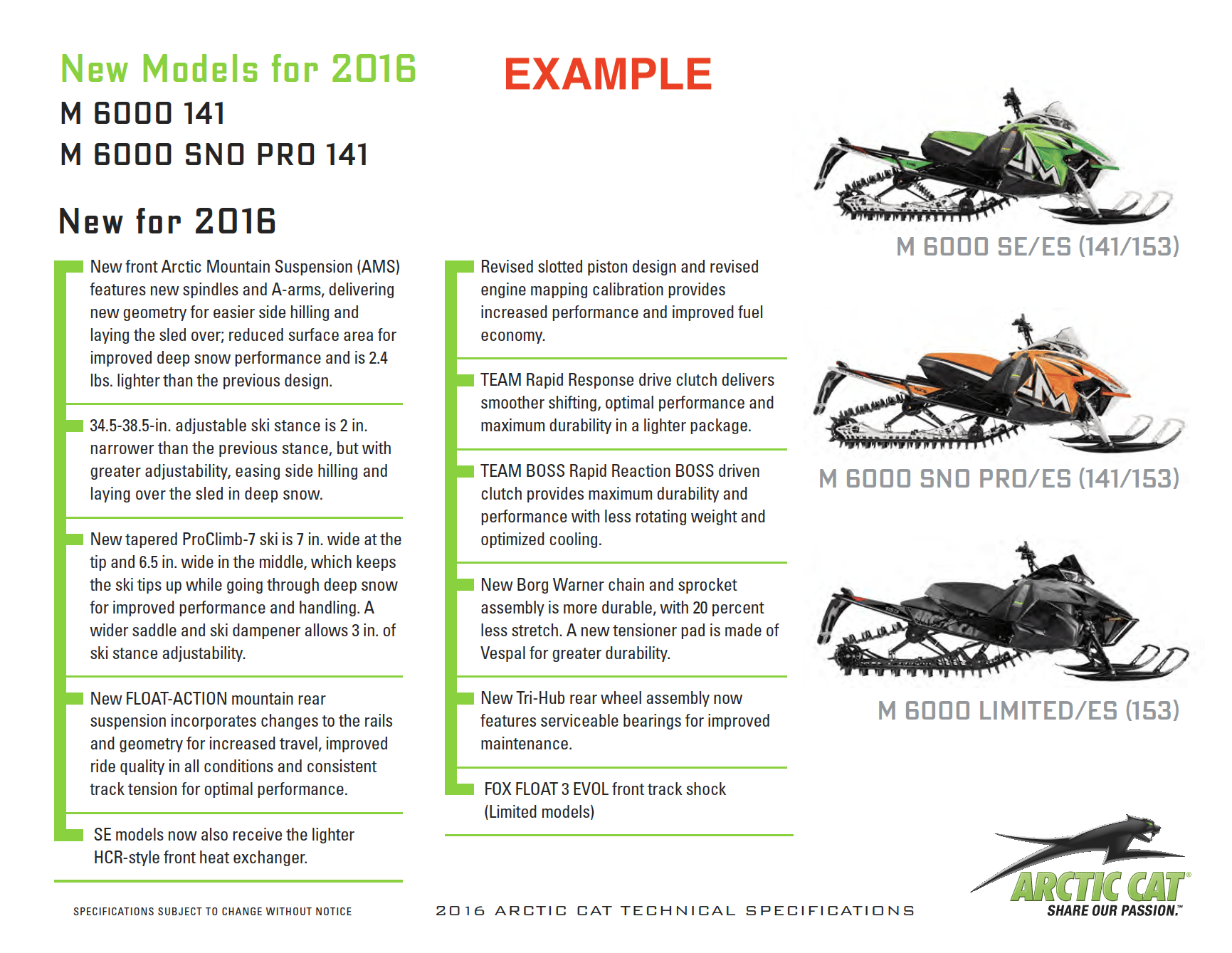 2016 ARCTIC CAT M 6000 MODELS MEDIA KIT PDF ArcticInsider