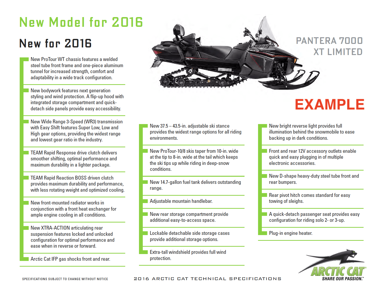 2016 ARCTIC CAT PANTERA 7000 XT MODELS MEDIA KIT PDF ArcticInsider