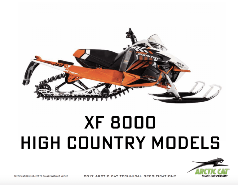 2017 ARCTIC CAT XF 8000 HIGH COUNTRY MODELS MEDIA KIT PDF