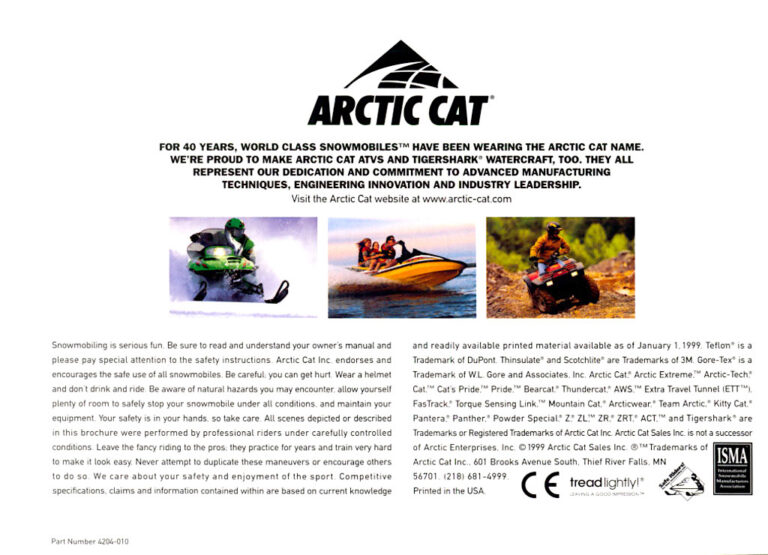 2000 ARCTIC CAT BROCHURE
